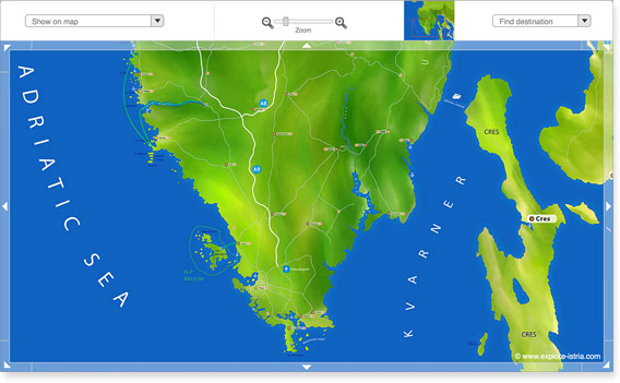 Map of Istrian peninsula